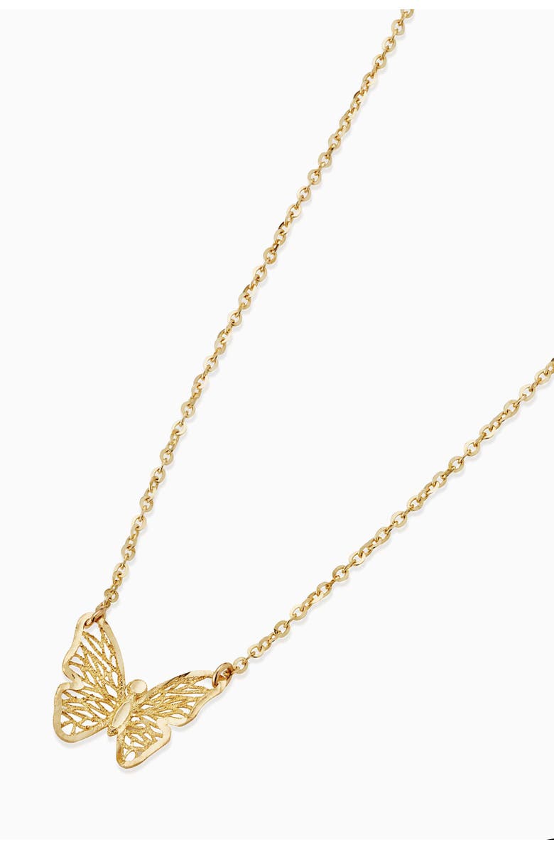 Oradina 14K Yellow Gold Social Butterfly Pendant Necklace, Alternate, color, Yellow Gold