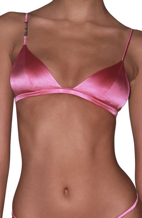 Logo Luxe Wireless Silk Blend Triangle Bra
