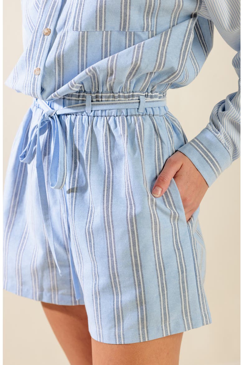 Stripe Long Sleeve Romper, Alternate, color, BLUE MULTI