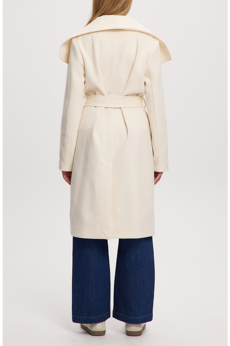 Lena Belted Wrap Coat, Alternate, color, OFF WHITE