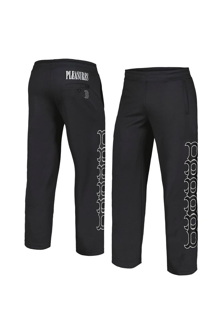 Men's PLEASURES Black Boston Red Sox Pitcher Track Pants, Main, color, Black