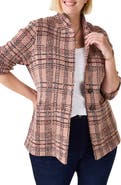 NIC+ZOE Plaid Double Knit Jacquard Blazer