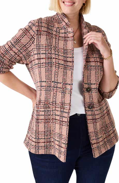 NIC+ZOE Plaid Double Knit Jacquard Blazer