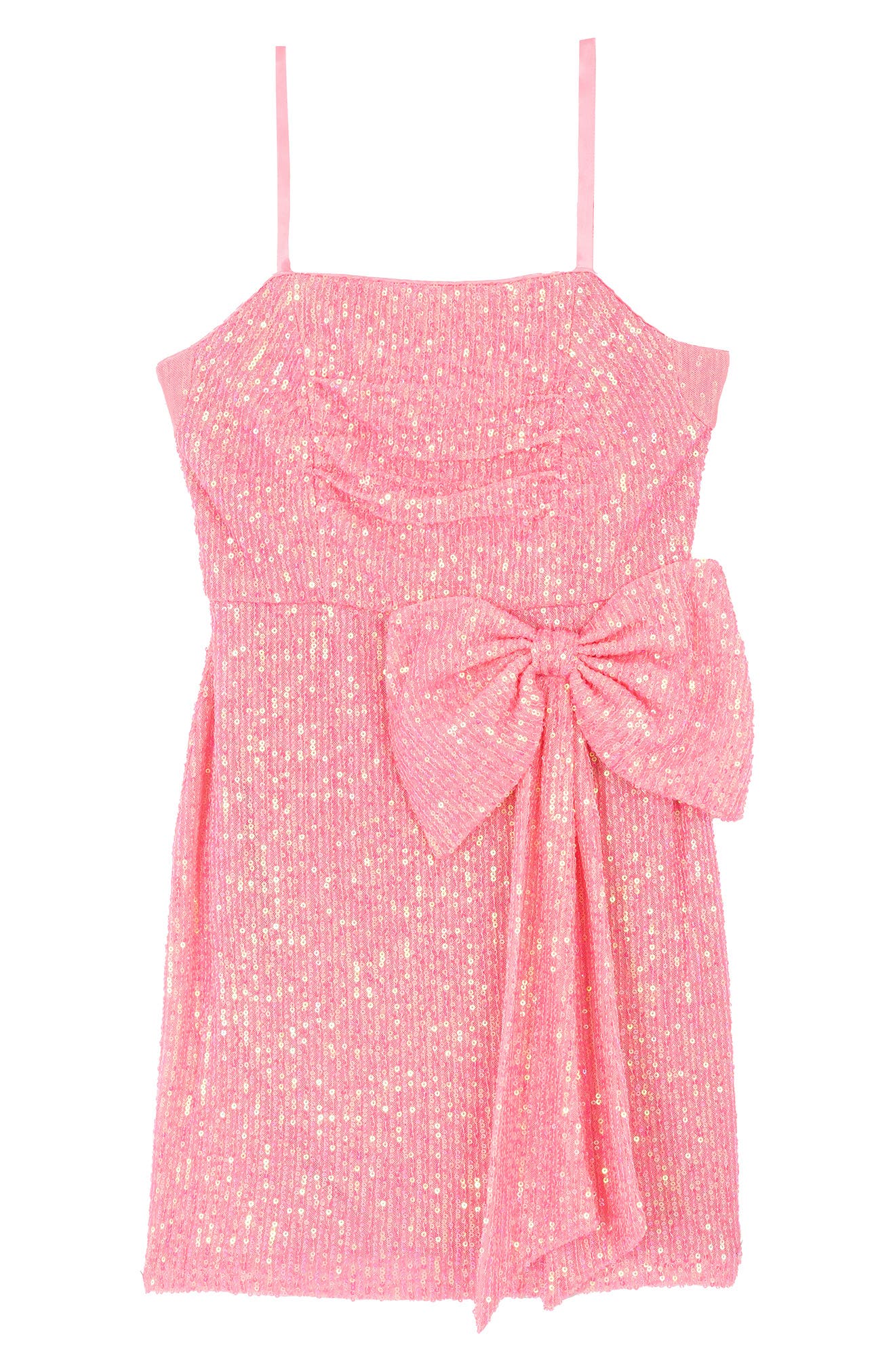 Rare Editions Kids' Sequin Ruched Princess Party Dress