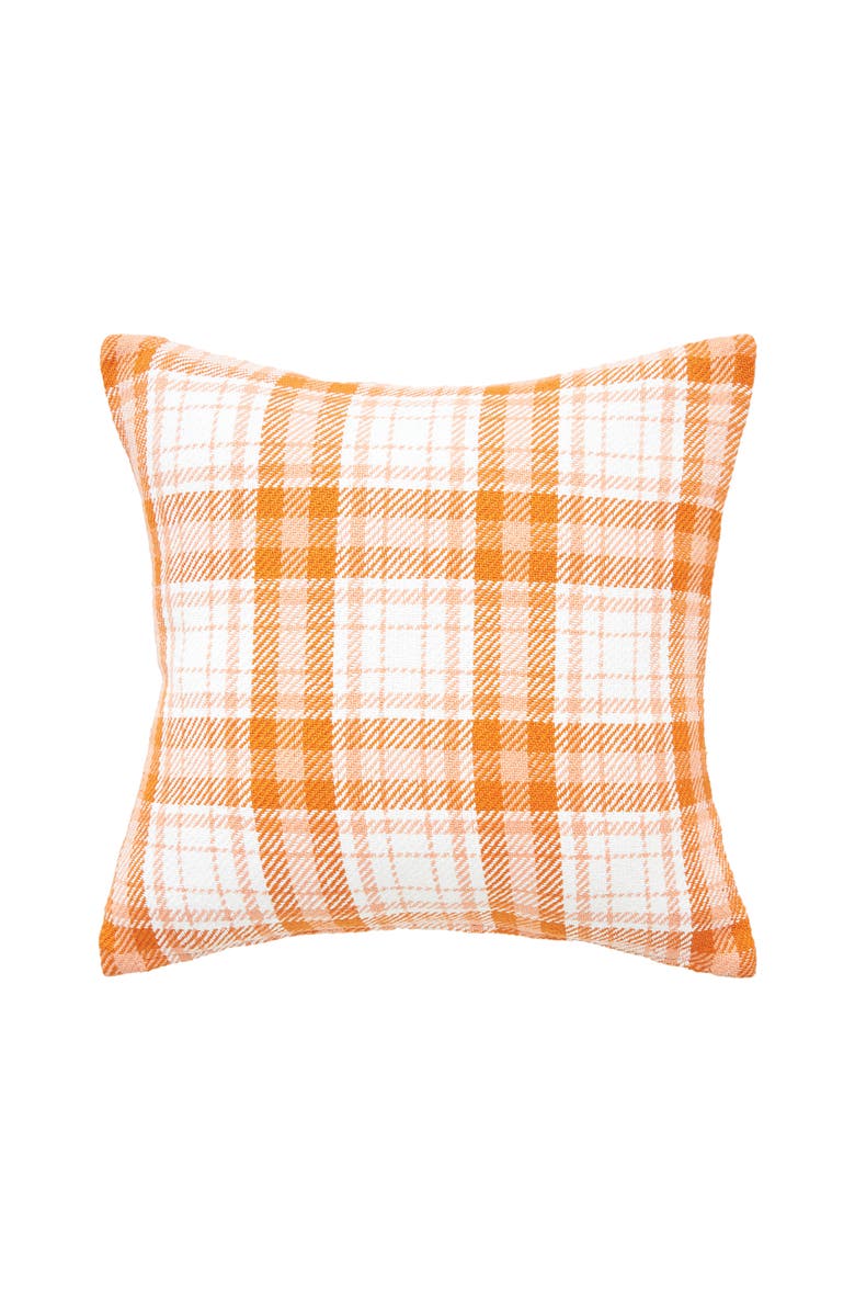 C&F Home Hazel Plaid Woven Throw Pillow, Alternate, color, Orange