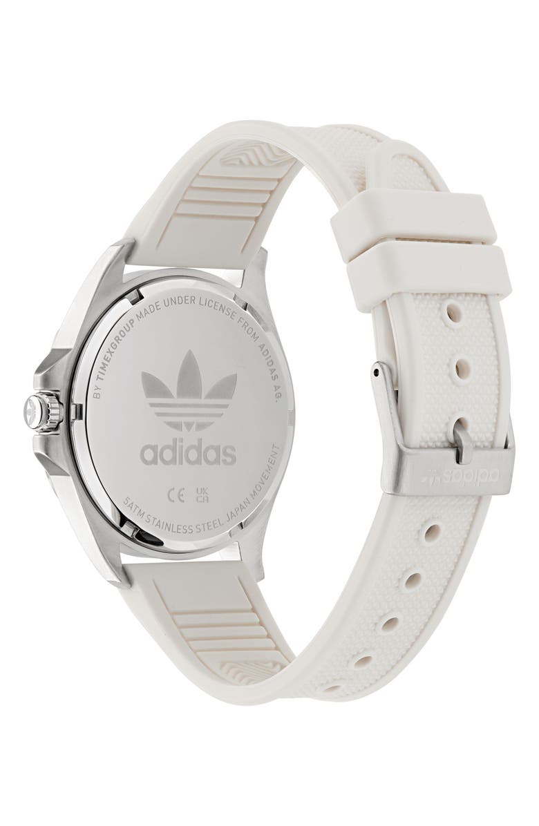 adidas AO Fashion Iconic One White Silicone Strap Watch, 40mm, Alternate, color, White