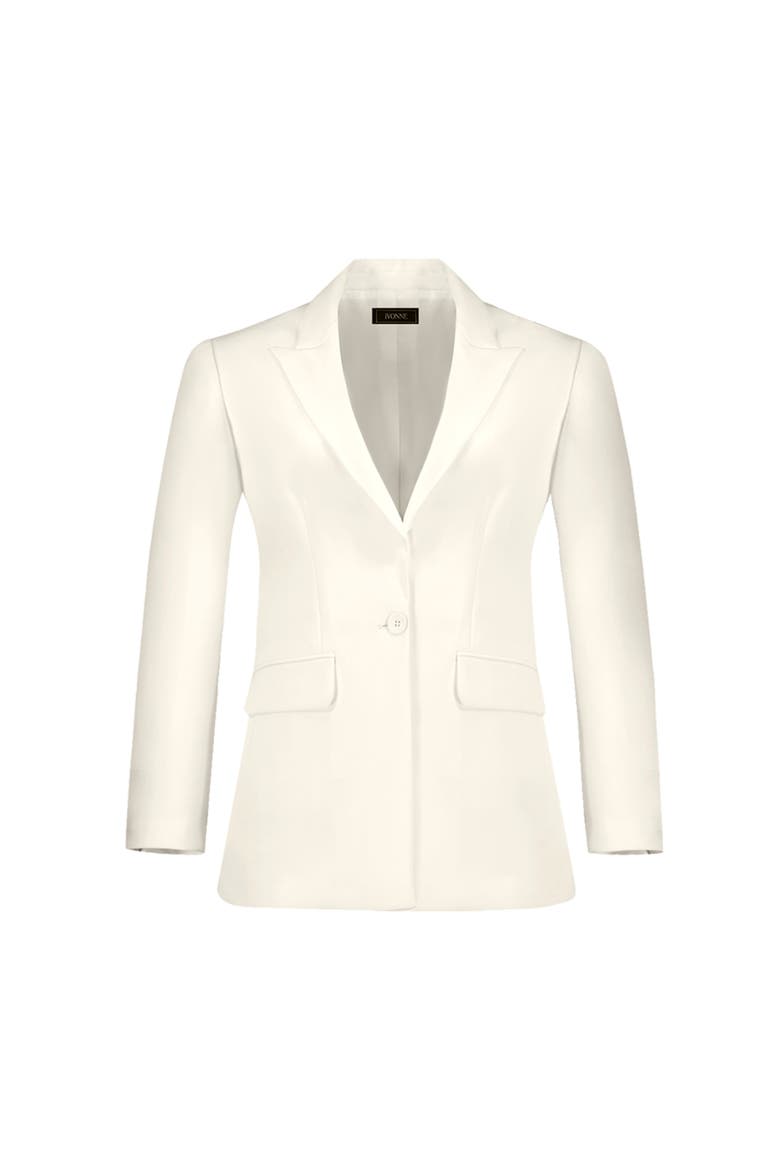 Single-Button Solid Blazer, Alternate, color, Natural