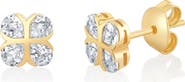 Crislu Pear Shape 4-Stone Stud Earrings