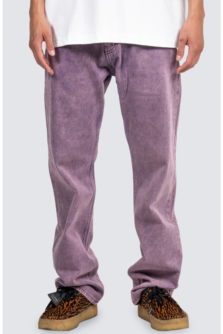 Acid Wash Straight Leg Jeans, Main, color, PURPLE