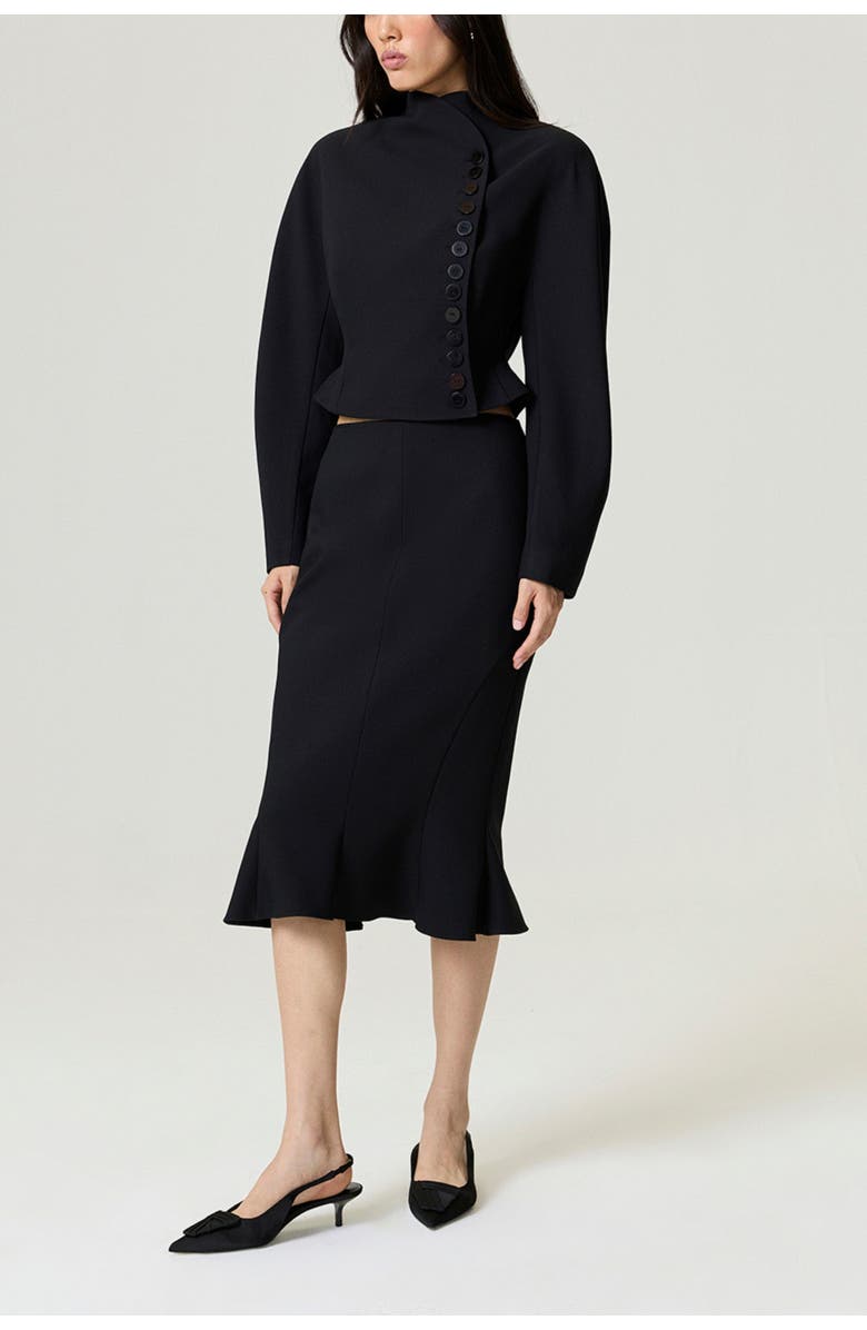 Nocturne Asymmetric Buttoned Tailored Jacket, Alternate, color, Black