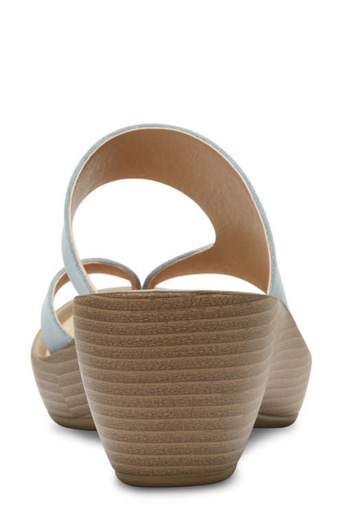 Eastland Laurel Leather Platform Wedge Sandal In Blue