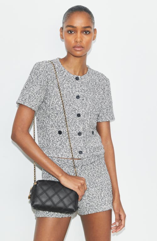 Tory Burch Fleming Black Diamond Quilted Shoulder Bag With Chain-link Shoulder Strap In Leather Woman