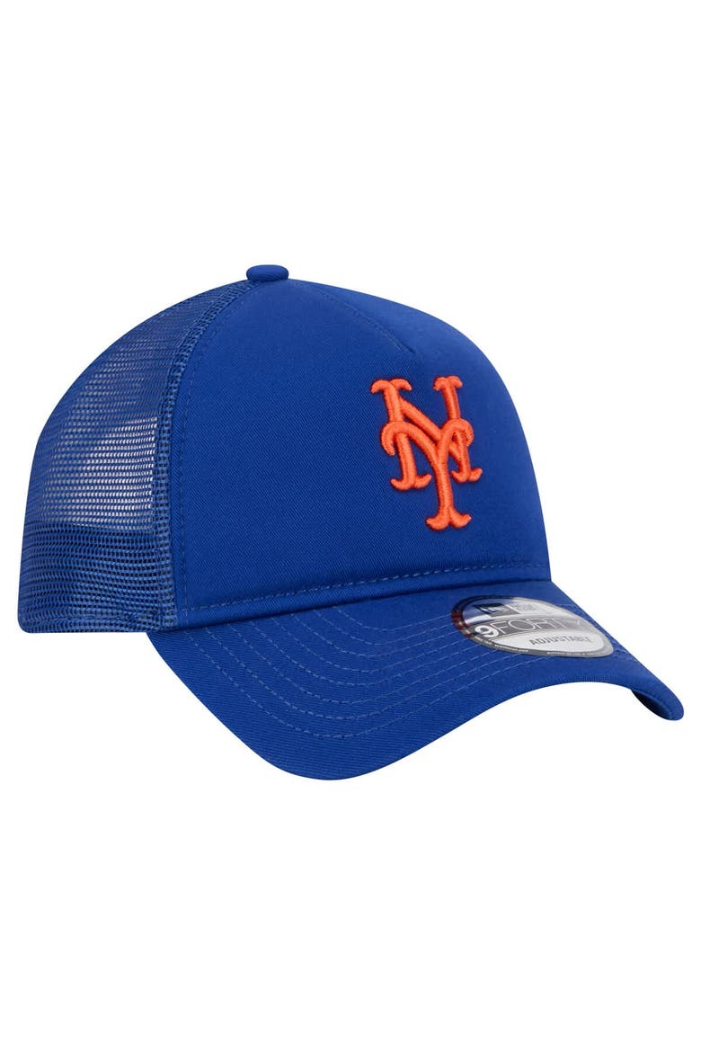 Men's New Era Royal New York Mets 9FORTY A-Frame Trucker Adjustable Hat, Alternate, color, Royal