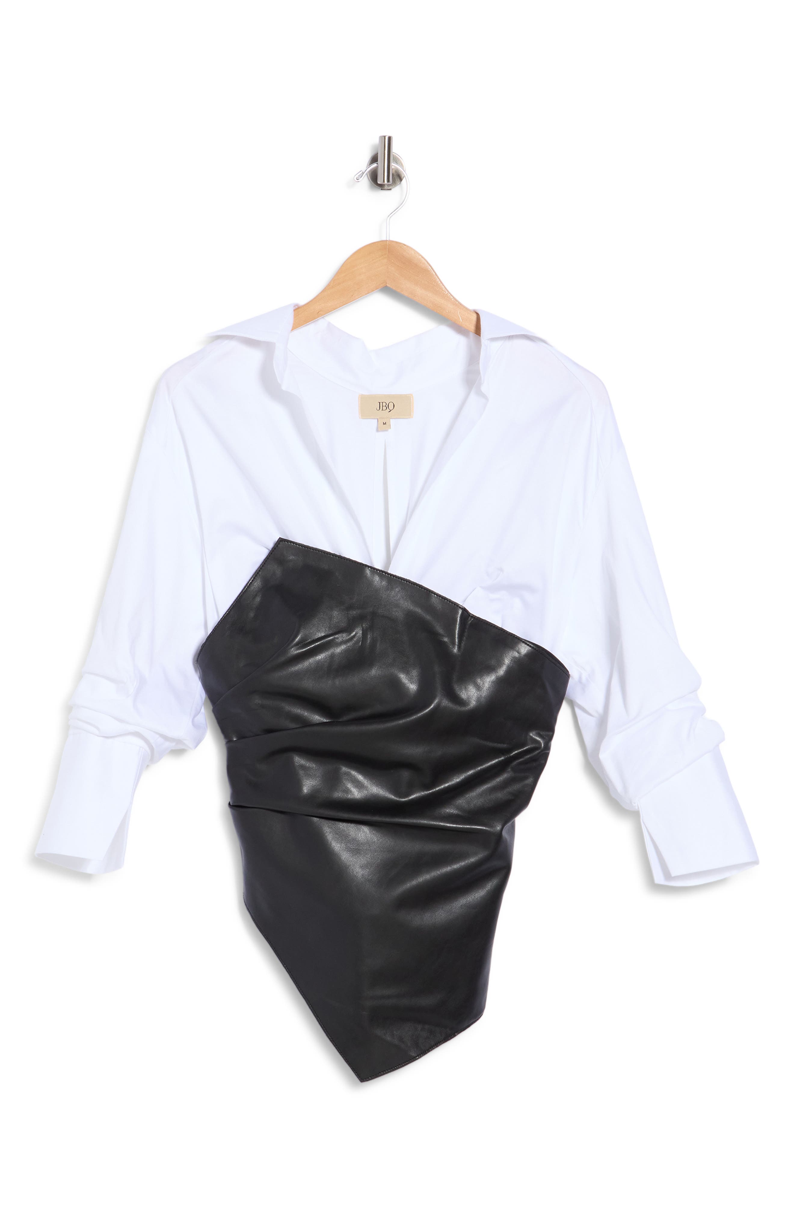 Millicent Faux Leather Layered Top