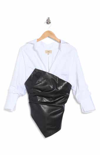 Millicent Faux Leather Layered Top
