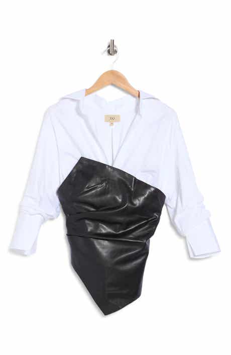 Millicent Faux Leather Layered Top
