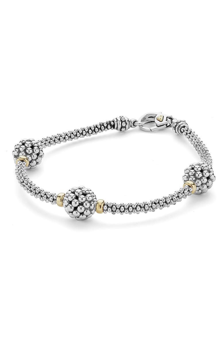 Caviar Forever Ball Station Bracelet, Alternate, color, SILVER/GOLD