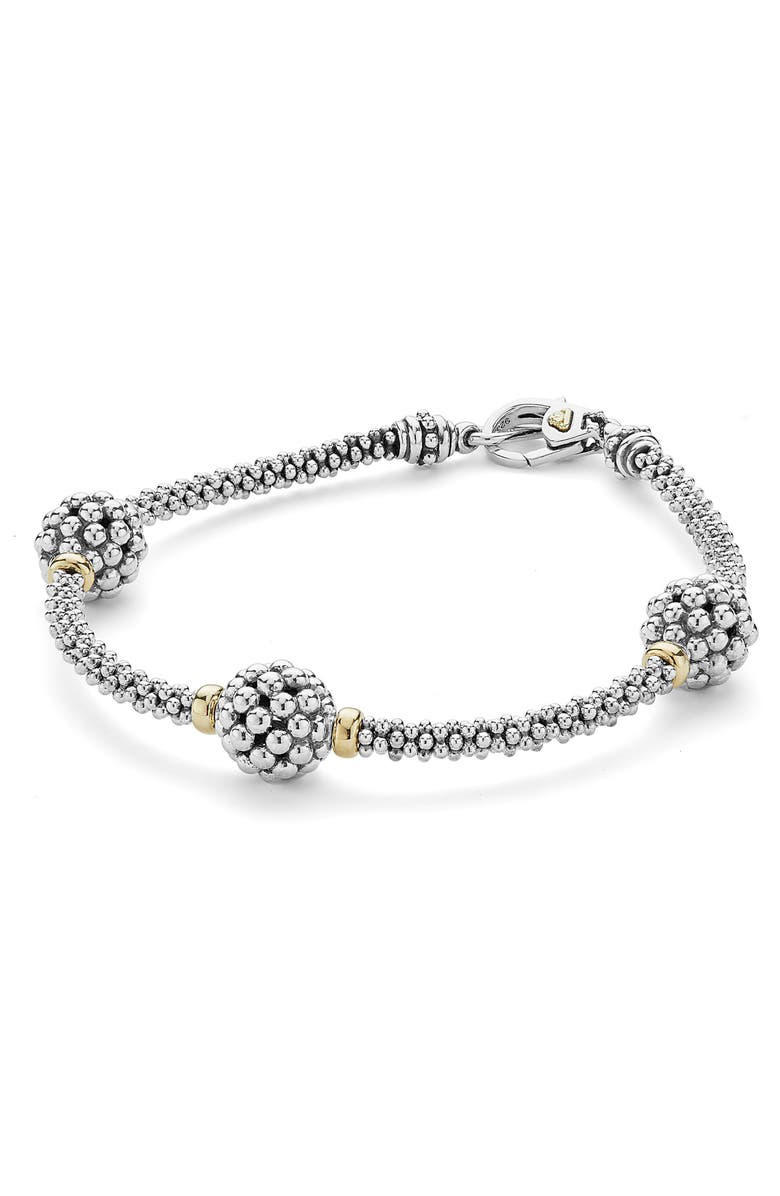 LAGOS Caviar Forever Ball Station Bracelet, Alternate, color, Silver/Gold
