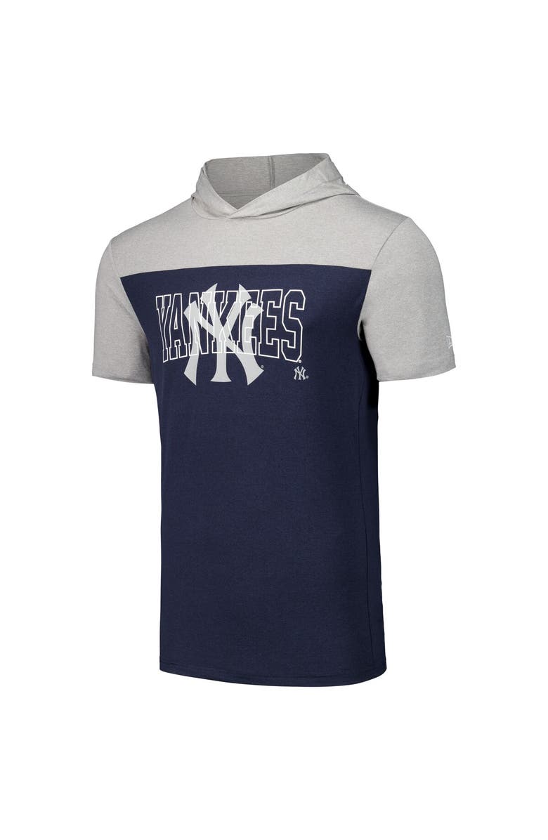 New Era Men's New Era Navy New York Yankees Active Brushed Hoodie T-Shirt, Alternate, color, Navy