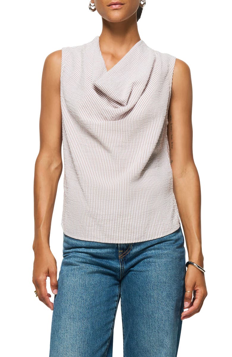 Nation LTD Cille Cowl Neck Tank, Main, color, Praline Stripe