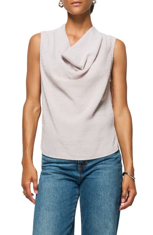 Shop Nation Ltd Cille Cowl Neck Tank In Praline Stripe