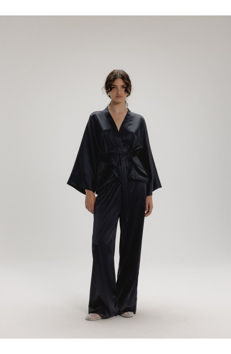 Alas 100 Silk Kimono Jacket, Alternate, color, Black