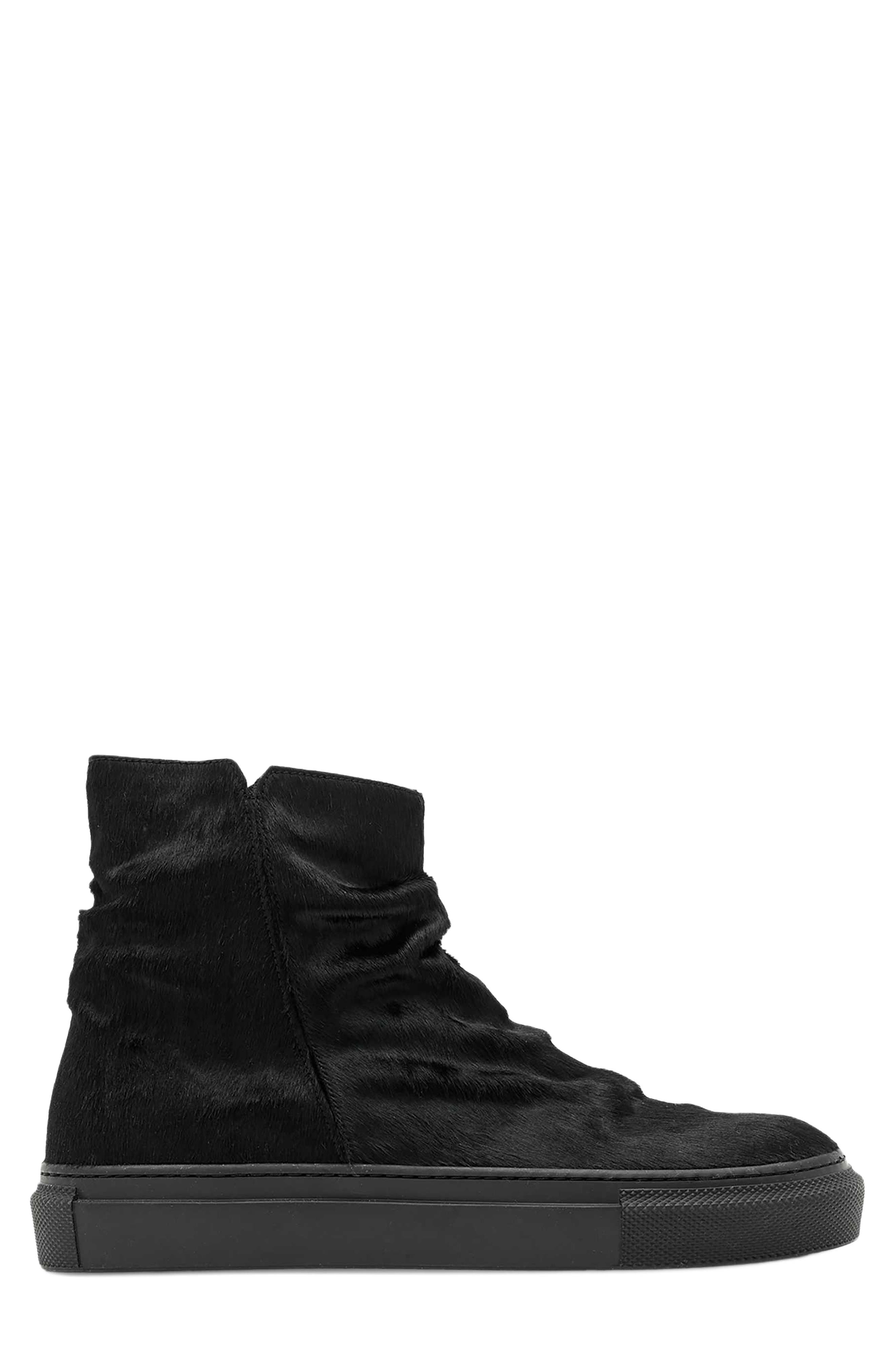 Reed Genuine Calf Hair Boot, Alternate, color, BLACK