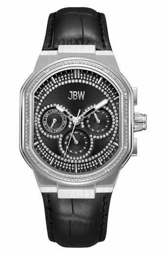 JBW Orion Diamond Leather Strap Watch, 39mm