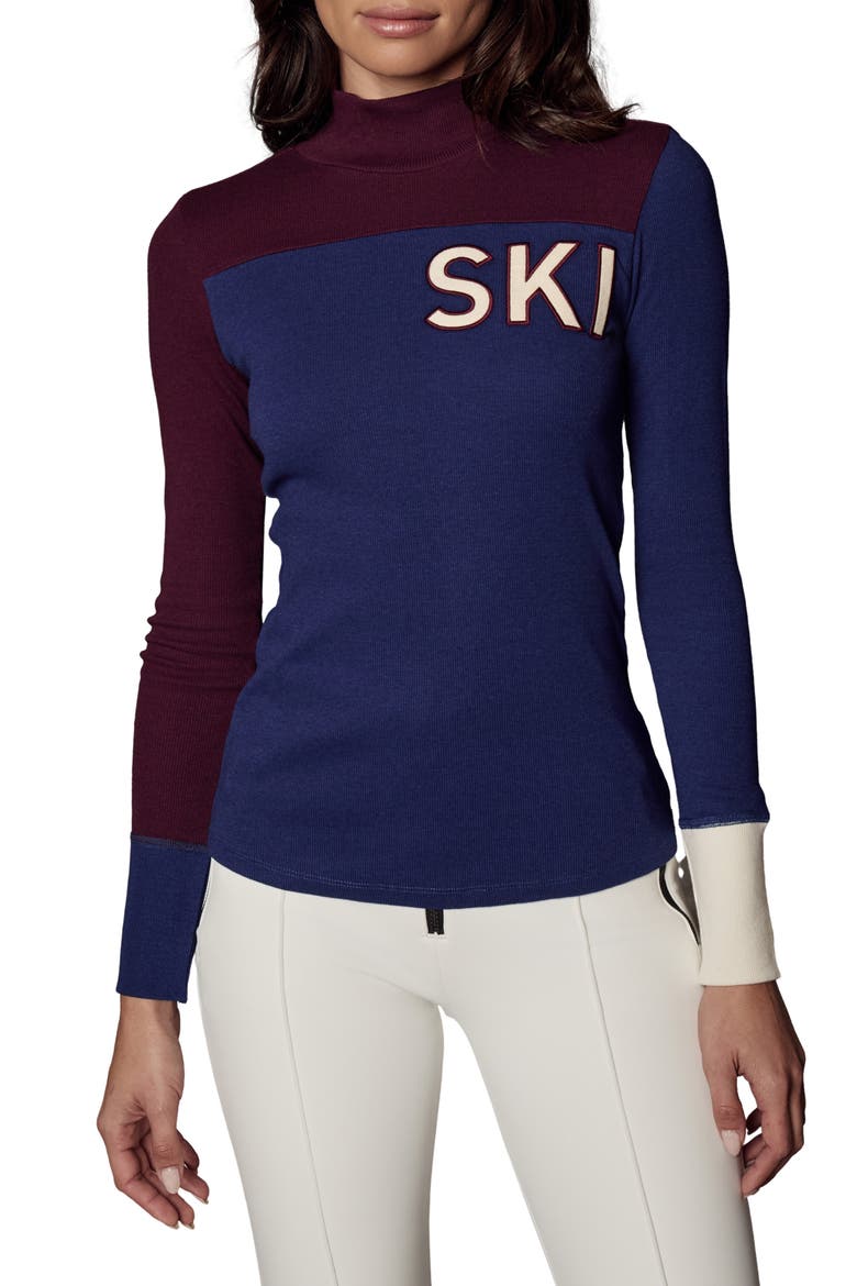 Fallon Mock Neck Rib Top, Main, color, DEEP BLUE