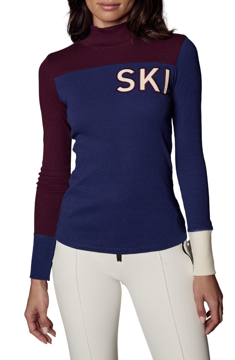 Alp N Rock Fallon Mock Neck Rib Top, Main, color, Deep Blue