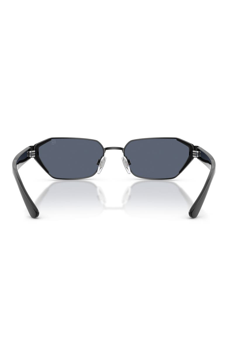 56mm Irregular Sunglasses, Alternate, color, SEMI SHINY BLACK / GREY