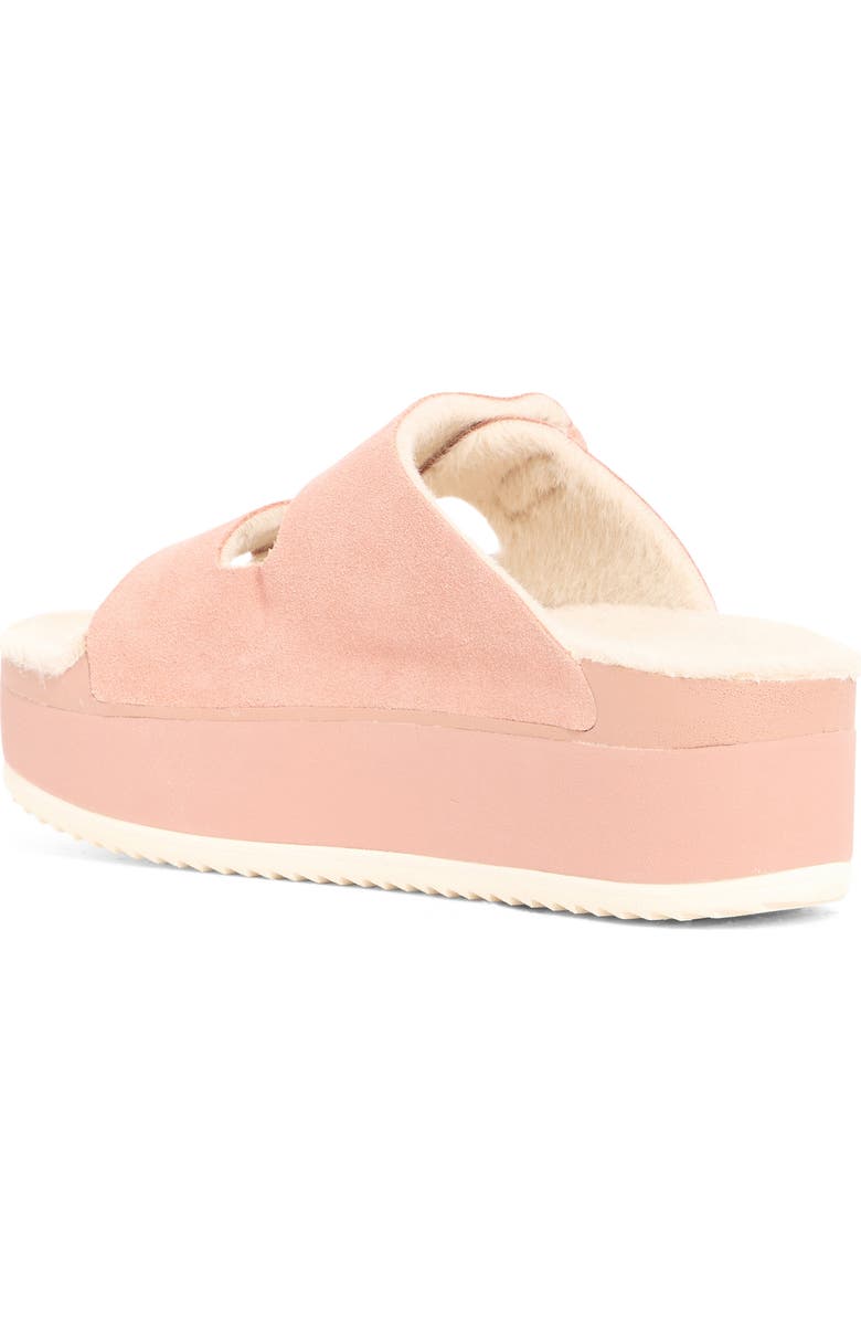 Reef Ojai Ciara Faux Shearling Lined Platform Slide Sandal, Alternate, color, Cork