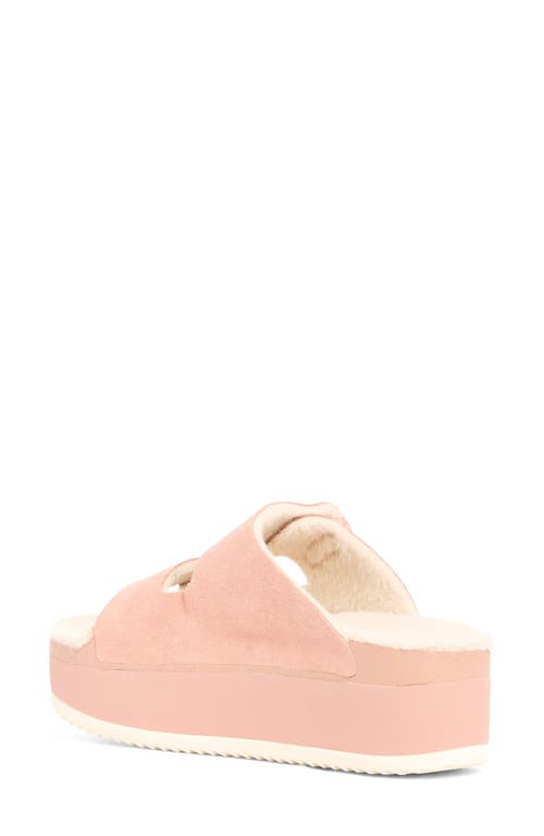 Reef Ojai Ciara Faux Shearling Lined Platform Slide Sandal