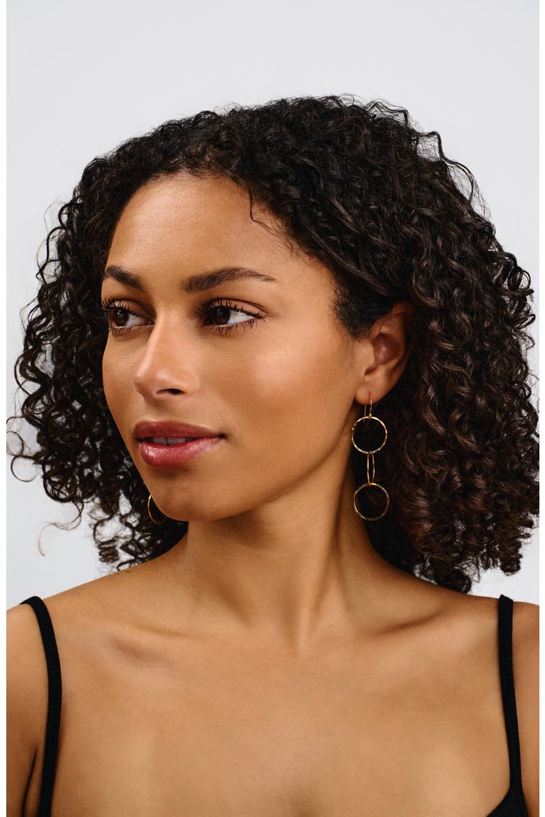 Trinity Trio Linear Drop Earrings, Alternate, color, GOLD