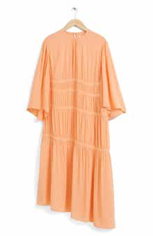 & Other Stories Alma Smocked Asymmetrical Hem Dress