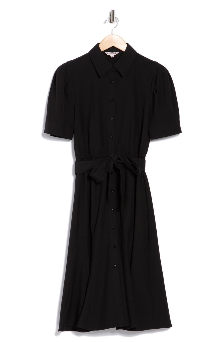 Nanette Lepore Belted Shirtdress, Alternate, color, Very Black