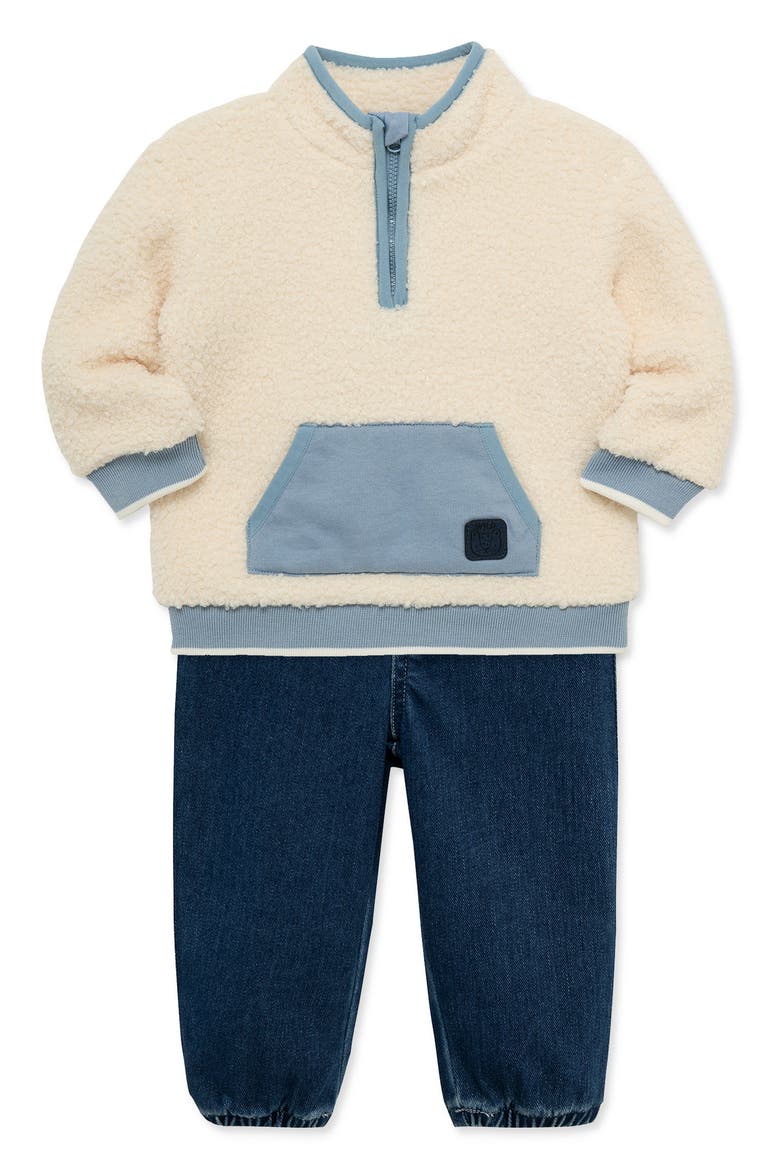 Kids' Safari Fleece Pullover & Pants Set, Alternate, color, DENIM