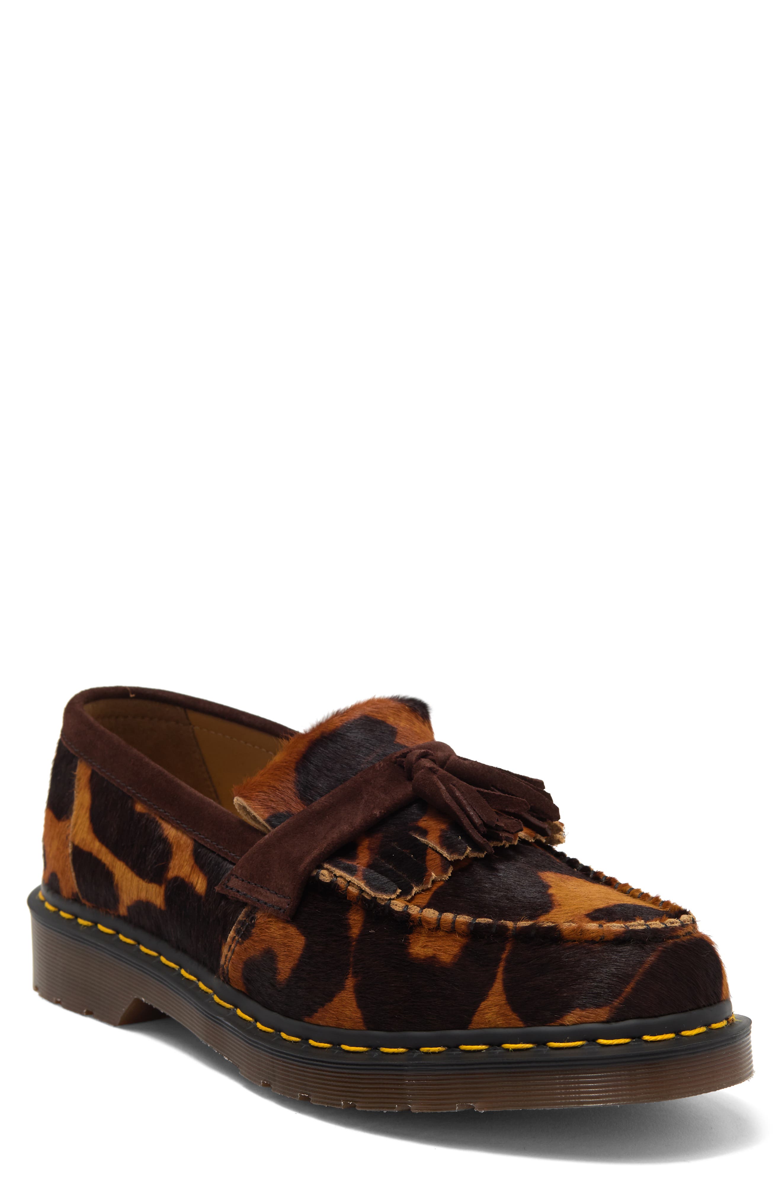 Adrian Leopard Print Genuine Calf Hair Tassel Loafer (Men