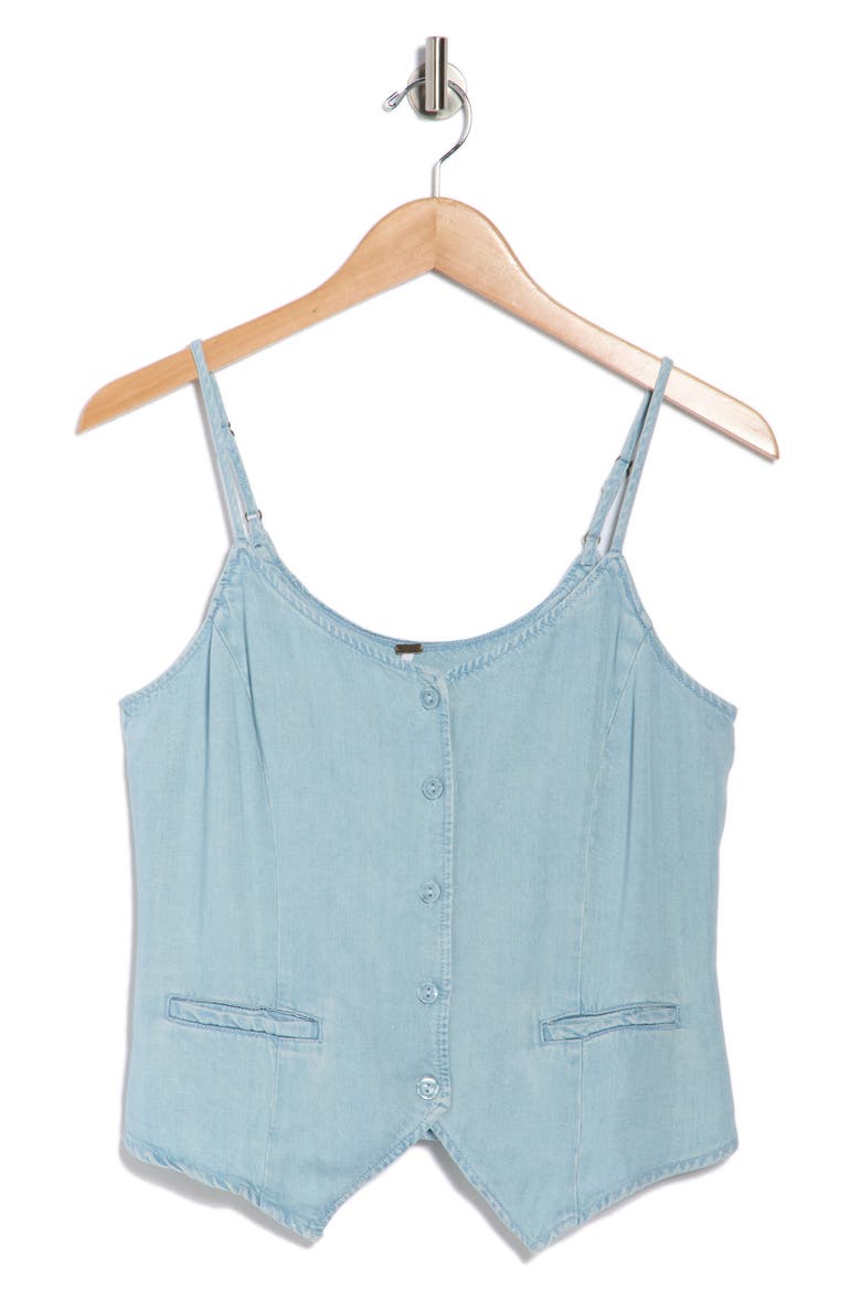 Tate Chambray Vest, Alternate, color, INDIGO PALE BLUE WASH