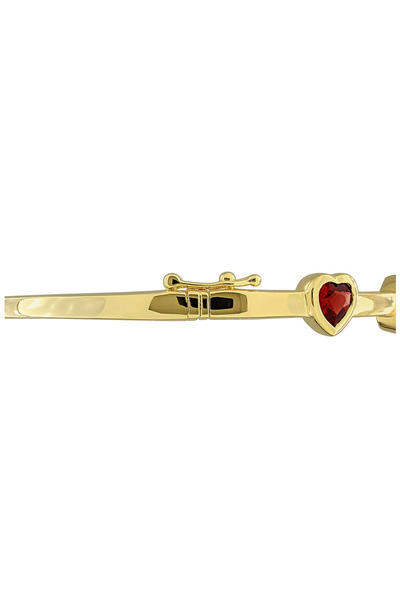 Garnet Heart Station Bangle, Alternate, color, RED