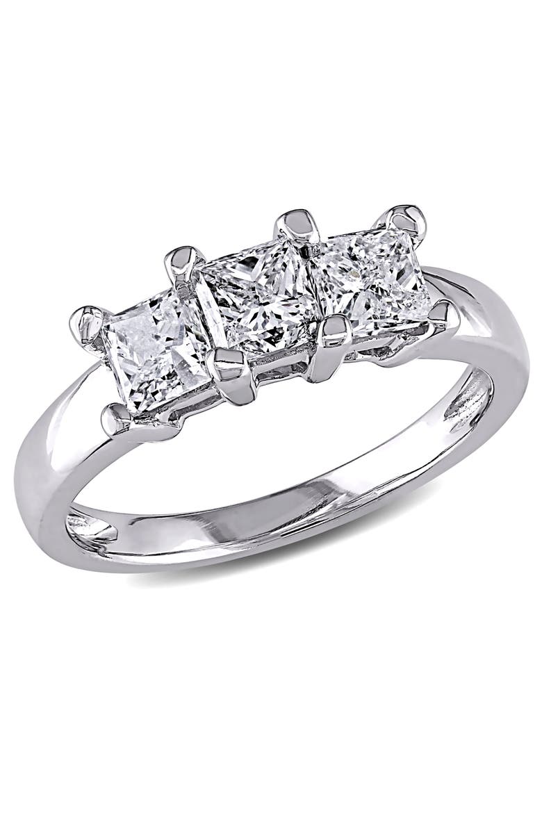 Diamond Princess 3-Stone Ring 14k, Main, color, 14k White Gold