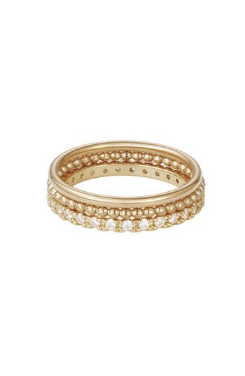 Adornia Set Of 3 Assorted Stackable Rings In Gold