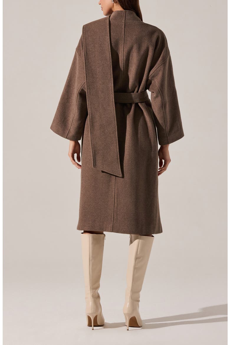 Elaxi Belted Coat, Alternate, color, TAUPE BROWN