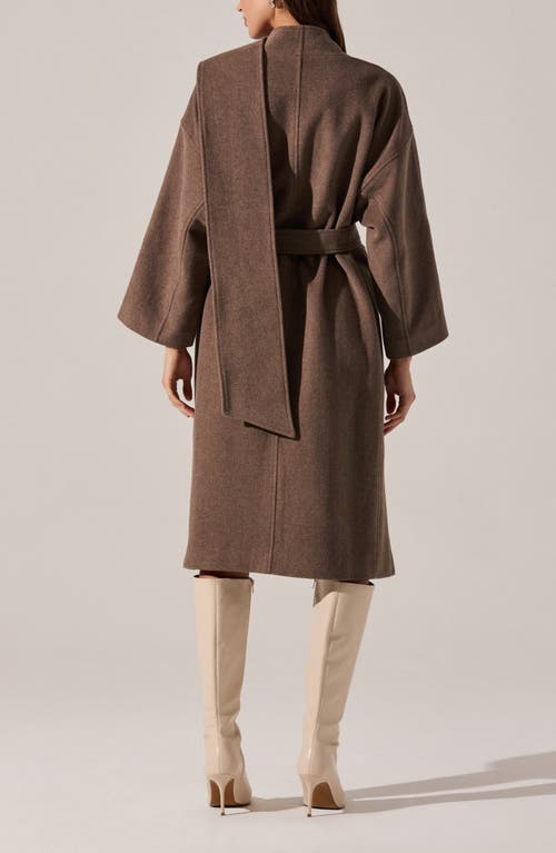 Astr The Label Elaxi Belted Coat In Brown