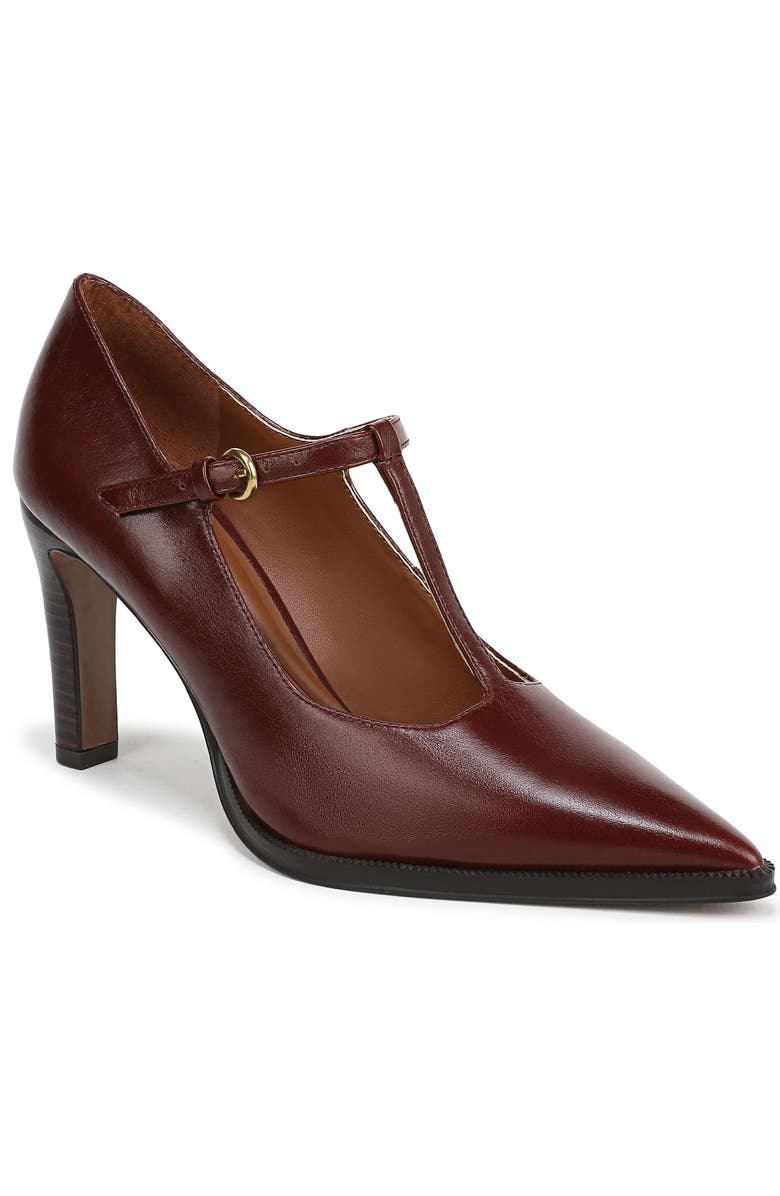SARTO by Franco Sarto Atley T-Strap Pointed Toe Pump, Main, color, Mahogany Red