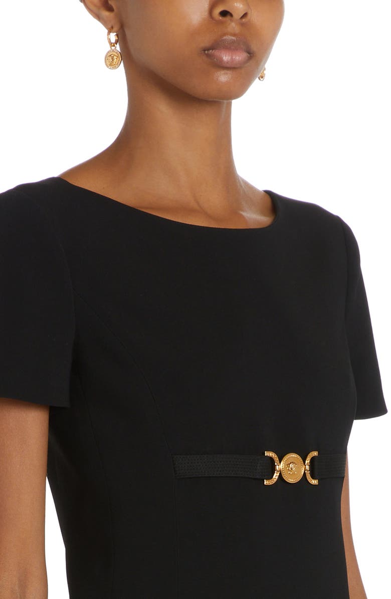 Versace Medusa Belt A-Line Minidress, Alternate, color, 