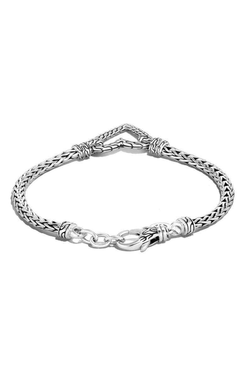John Hardy Classic Chain Sterling Silver Heart Bracelet, Alternate, color,
