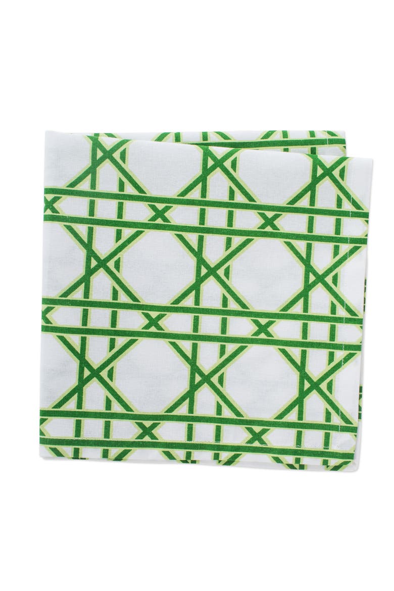 Cane Print Napkin Set/4, Alternate, color, Green Cane