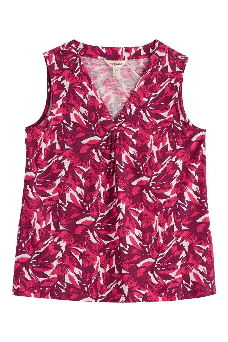 Achilla Floral Organic Cotton Top, Alternate, color, ABSTRACT PROTEA BRIGHT RADISH