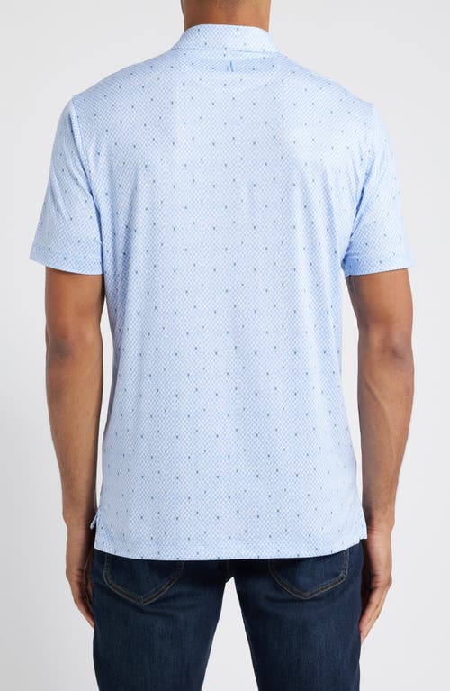 Johnnie-o Fernando Leaf Print Prep-formance Golf Polo In Seychelles
